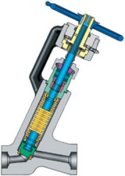 Bonnetless Bellows seal globe valves, hermetically-sealed y-pattern